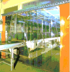 PVC strip curtains, factory divider.